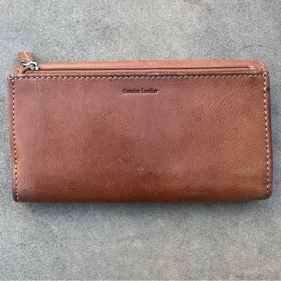 Fossil Tri-fold Tan Pebbled Leather Wallet - Picture 2 of 6